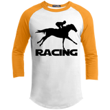 RACING (BLACK) 4HORSE YT200 Youth 3/4 Raglan Sleeve Shirt