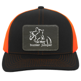 HUNTER JUMPER BLACK LEATHER 104C Trucker Snap Back - Patch
