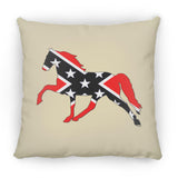 Rebel on the Rail Tennessee Walking Horse Pleasure ZP16 Medium Square Pillow