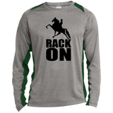 RACK ON Racking (black art) ST361LS Long Sleeve Heather Colorblock Performance Tee