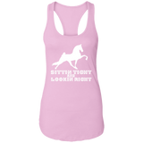 SITTIN TIGHT LOOKIN RIGHT TWH PERFORMANCE(WHITE) NL1533 Ladies Ideal Racerback Tank