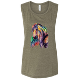 EQUINE ABSTRACT 1 4HORSE B8803 Ladies' Flowy Muscle Tank