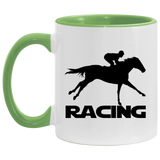 RACING (BLACK) 4HORSE AM11OZ 11 oz. Accent Mug
