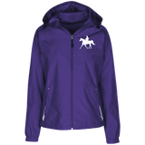 Missouri Fox Trotter WITH MALE RIDER WHITE LST76 Ladies' Jersey-Lined Hooded Windbreaker