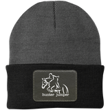 HUNTER JUMPER BLACK LEATHER CP90 Knit Cap - Patch