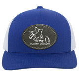 HUNTER JUMPER BLACK LEATHER 104C Trucker Snap Back - Patch