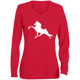 Tennessee Walking Horse Performance (WHITE) 1788 Ladies' Moisture-Wicking Long Sleeve V-Neck Tee