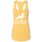 SITTIN TIGHT LOOKIN RIGHT TWH PERFORMANCE(WHITE) NL1533 Ladies Ideal Racerback Tank