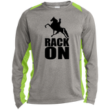 RACK ON Racking (black art) ST361LS Long Sleeve Heather Colorblock Performance Tee