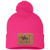 MISSOURI FOX TROTTER ON LEATHER SP15 Pom Pom Knit Cap - Patch