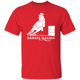 BARREL RACING STYLE 1 (WHITE) 4HORSE G500 5.3 oz. T-Shirt