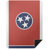 State of Tennessee Flag BSHL Premium Black Sherpa Blanket 60x80