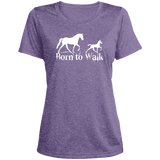 BORN TO WALK LST360 Ladies' Heather Scoop Neck Performance Tee