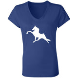 Tennessee Walking Horse Performance (WHITE) B6005 Ladies' Jersey V-Neck T-Shirt