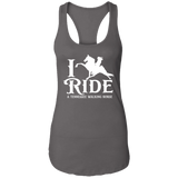 I RIDE A WALKING HORSE B (WHITE) NL1533 Ladies Ideal Racerback Tank