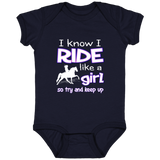 I RIDE LIKE A GIRL (TWH PLEASURE) 4424 Infant Fine Jersey Bodysuit