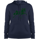 TENNESSEE WALKING HORSE DESIGN 3 JMD (GREEN PLAID) LST254 Ladies' Pullover Hooded Sweatshirt