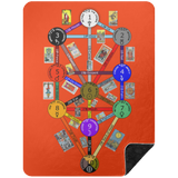 KABBAHLAH TREE OF LIFE DESIGN 2 4HORSE BSHL Premium Black Sherpa Blanket 60x80