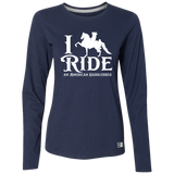 I RIDE AN AMERICAN SADDLEBRED (WHITE) 64LTTX Ladies’ Essential Dri-Power Long Sleeve Tee