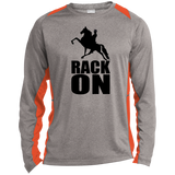 RACK ON Racking (black art) ST361LS Long Sleeve Heather Colorblock Performance Tee