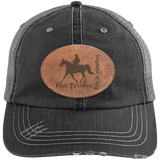 MISSOURI FOX TROTTER ON LEATHER 6990 Distressed Unstructured Trucker Cap - Patch