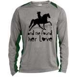 SHE FOUND HER LOVE (TWH pleasure)Bblack art ST361LS Long Sleeve Heather Colorblock Performance Tee