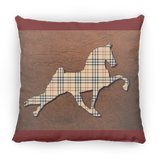 TENNESSEE WALKING HORSE PERFORMANCE LEATHER BURBURY ZP18 Large Square Pillow