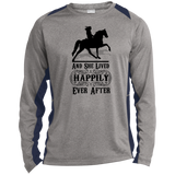 HAPPILY EVER AFTER (TWH Pleasure) Blk ST361LS Long Sleeve Heather Colorblock Performance Tee