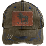 FRIESIAN ON LEATHER 6990 Distressed Unstructured Trucker Cap - Patch