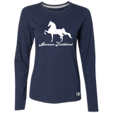 AMERICAN SADDLEBRED (DESIGN 1) WHITE 4HORSE 64LTTX Ladies’ Essential Dri-Power Long Sleeve Tee