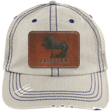 FRIESIAN ON LEATHER 6990 Distressed Unstructured Trucker Cap - Patch