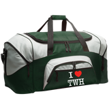 I LOVE TWH WHITE BG99 Colorblock Sport Duffel
