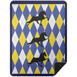 TWH PERFORMANCE BLUE YELLOW ARGYLE BLANKET BSHL Premium Black Sherpa Blanket 60x80