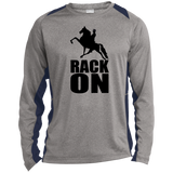 RACK ON Racking (black art) ST361LS Long Sleeve Heather Colorblock Performance Tee