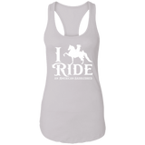 I RIDE AN AMERICAN SADDLEBRED (WHITE) NL1533 Ladies Ideal Racerback Tank