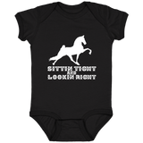 SITTIN TIGHT LOOKIN RIGHT TWH PERFORMANCE(WHITE) 4424 Infant Fine Jersey Bodysuit