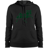 TENNESSEE WALKING HORSE DESIGN 3 JMD (GREEN PLAID) LST254 Ladies' Pullover Hooded Sweatshirt