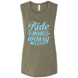 RIDE MORE WORRY LESS B8803 Ladies' Flowy Muscle Tank