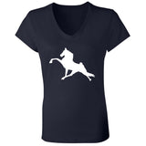 Tennessee Walking Horse Performance (WHITE) B6005 Ladies' Jersey V-Neck T-Shirt