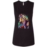 EQUINE ABSTRACT 1 4HORSE B8803 Ladies' Flowy Muscle Tank