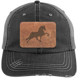 TENNESSEE WALKING HORSE PERFORMANCE LEATHER 6990 Distressed Unstructured Trucker Cap - Patch