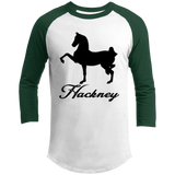 HACKNEY DESIGN 1 (black) 4HORSE T200 3/4 Raglan Sleeve Shirt