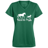 BORN TO WALK 1790 Ladies’ Moisture-Wicking V-Neck Tee