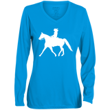 Missouri Fox Trotter LADY FINAL ART WHITE 1788 Ladies' Moisture-Wicking Long Sleeve V-Neck Tee