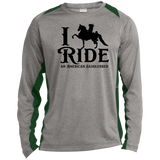 I RIDE AN AMERICAN SADDLEBRED ST361LS Long Sleeve Heather Colorblock Performance Tee