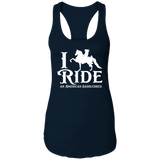 I RIDE AN AMERICAN SADDLEBRED (WHITE) NL1533 Ladies Ideal Racerback Tank