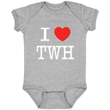 I LOVE TWH WHITE 4424 Infant Fine Jersey Bodysuit