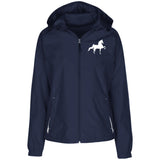 American Saddlebred (white) LST76 Ladies' Jersey-Lined Hooded Windbreaker