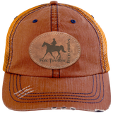 MISSOURI FOX TROTTER ON LEATHER 6990 Distressed Unstructured Trucker Cap - Patch