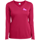 AMERICAN SADDLEBRED PINK LST353LS Ladies’ Long Sleeve Performance V-Neck Tee